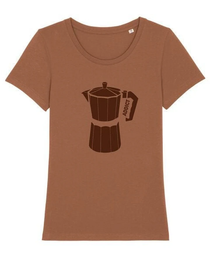 Spangeltangel Damen-Shirt "Kaffee Addict" bedruckt, Siebdruck, Bio-Baumwolle, Frauen