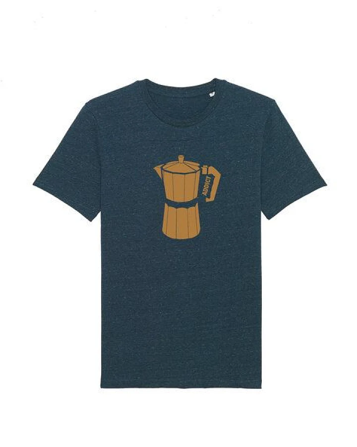 Spangeltangel T-Shirt bedruckt, Kaffee Addict, Siebdruck, Herren, Bio-Baumwolle