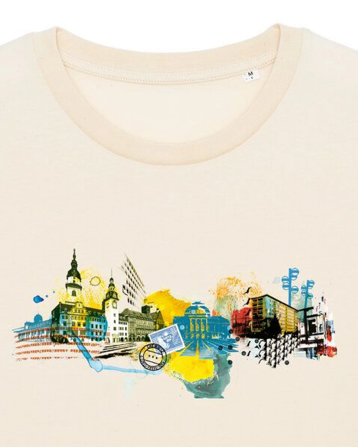 Spangeltangel bedrucktes T-Shirt, Chemnitz, nachhaltig, Stadt, Herren, Damen, Unisex, Biobaumwolle – Ansicht 3