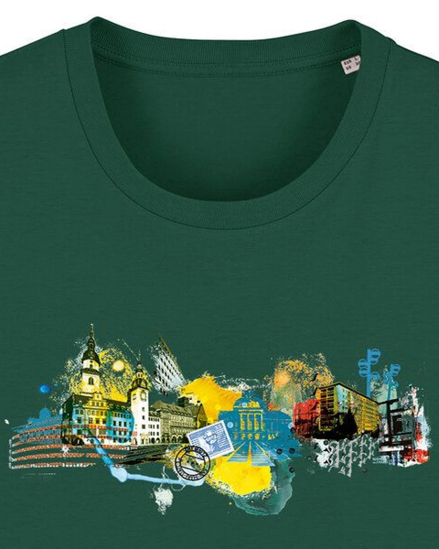 Spangeltangel bedrucktes T-Shirt, Chemnitz, nachhaltig, Stadt, Herren, Damen, Unisex, Biobaumwolle – Ansicht 3