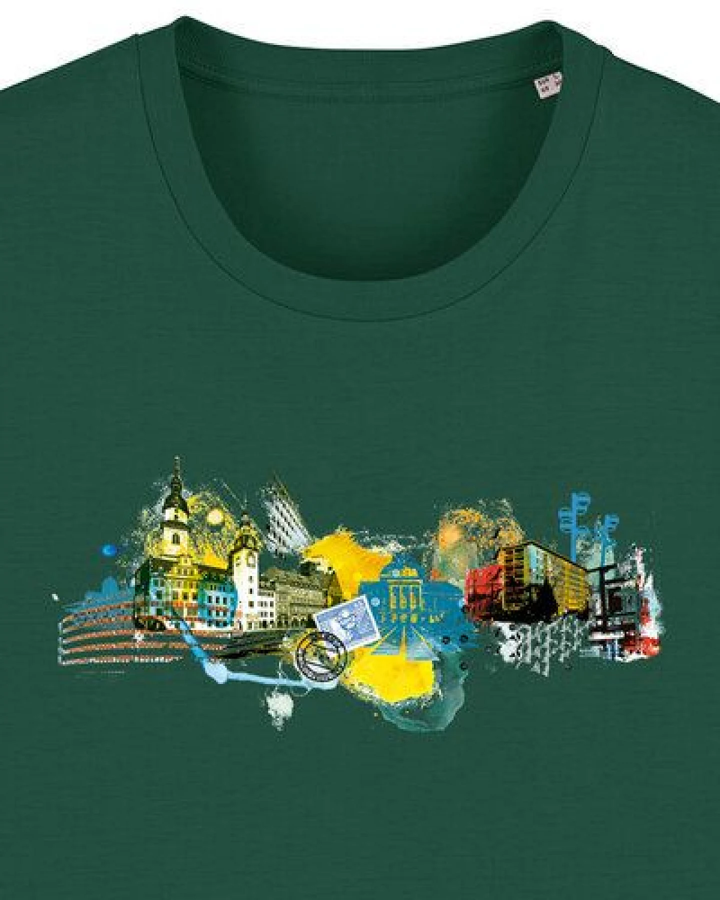 Spangeltangel bedrucktes T-Shirt, Chemnitz, nachhaltig, Stadt, Herren, Damen, Unisex, Biobaumwolle – Ansicht 3