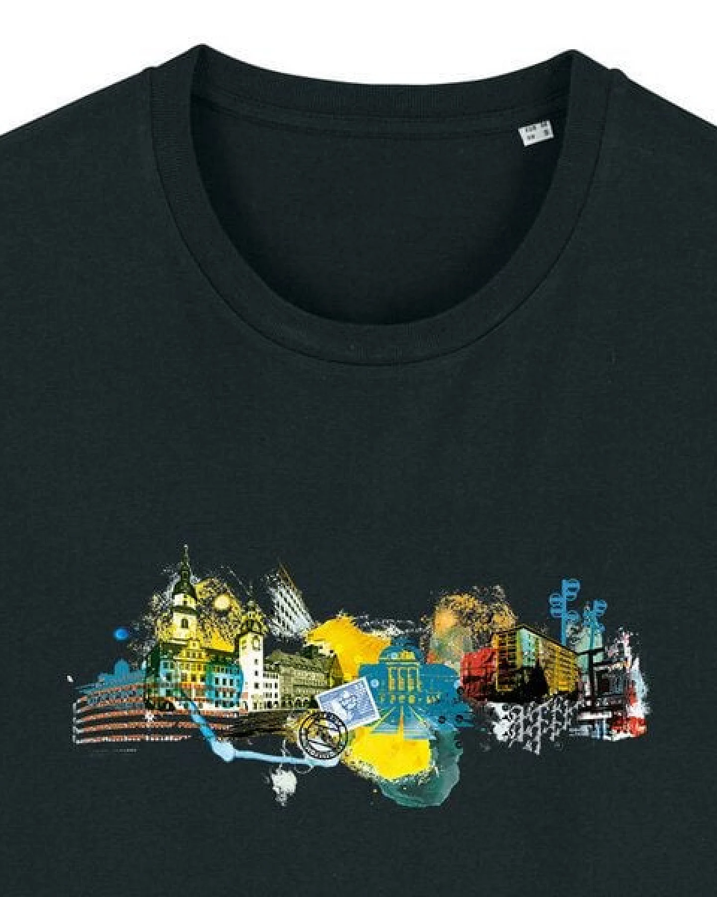 Spangeltangel bedrucktes T-Shirt, Chemnitz, nachhaltig, Stadt, Herren, Damen, Unisex, Biobaumwolle – Ansicht 3