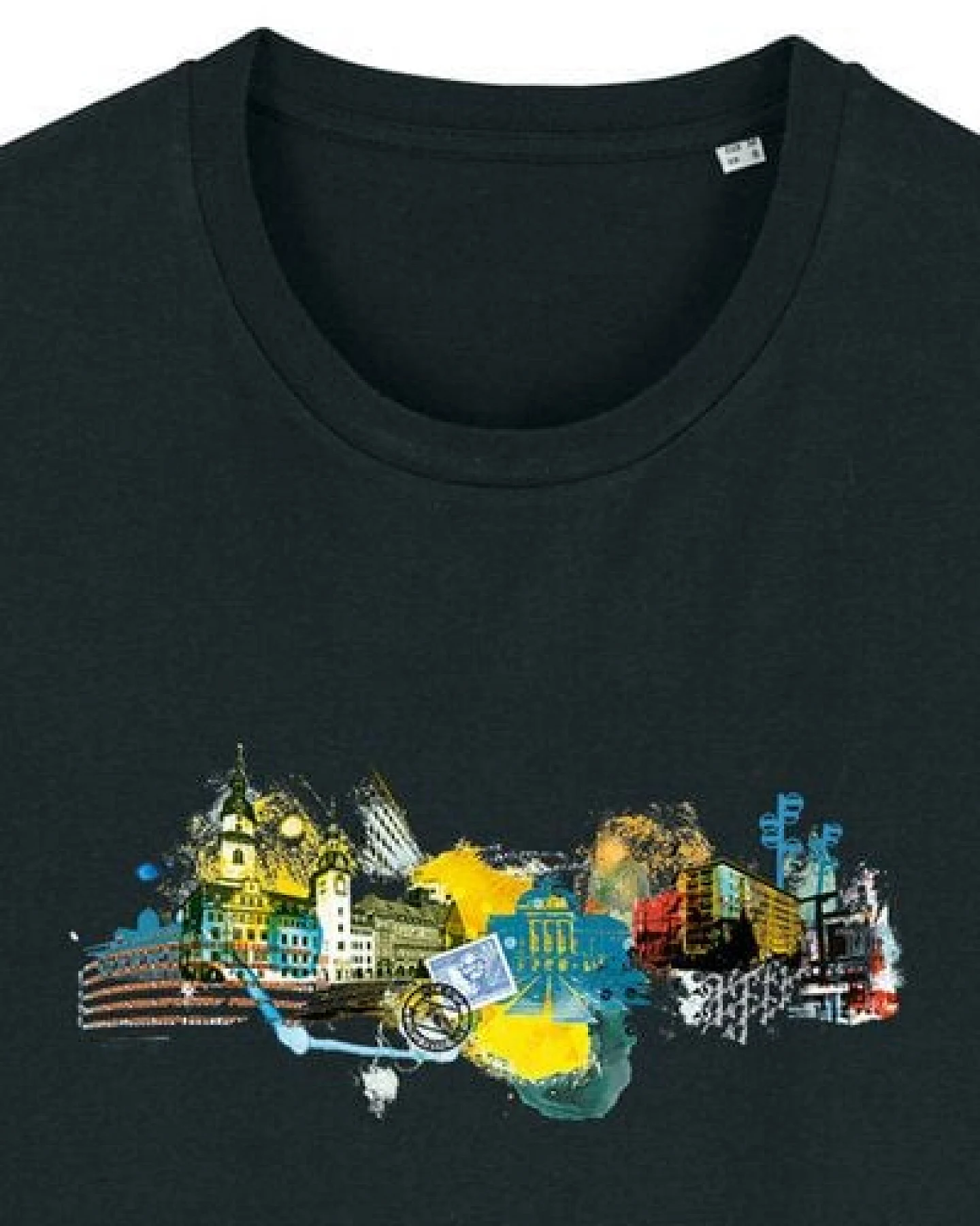 Spangeltangel bedrucktes T-Shirt, Chemnitz, nachhaltig, Stadt, Herren, Damen, Unisex, Biobaumwolle – Ansicht 3