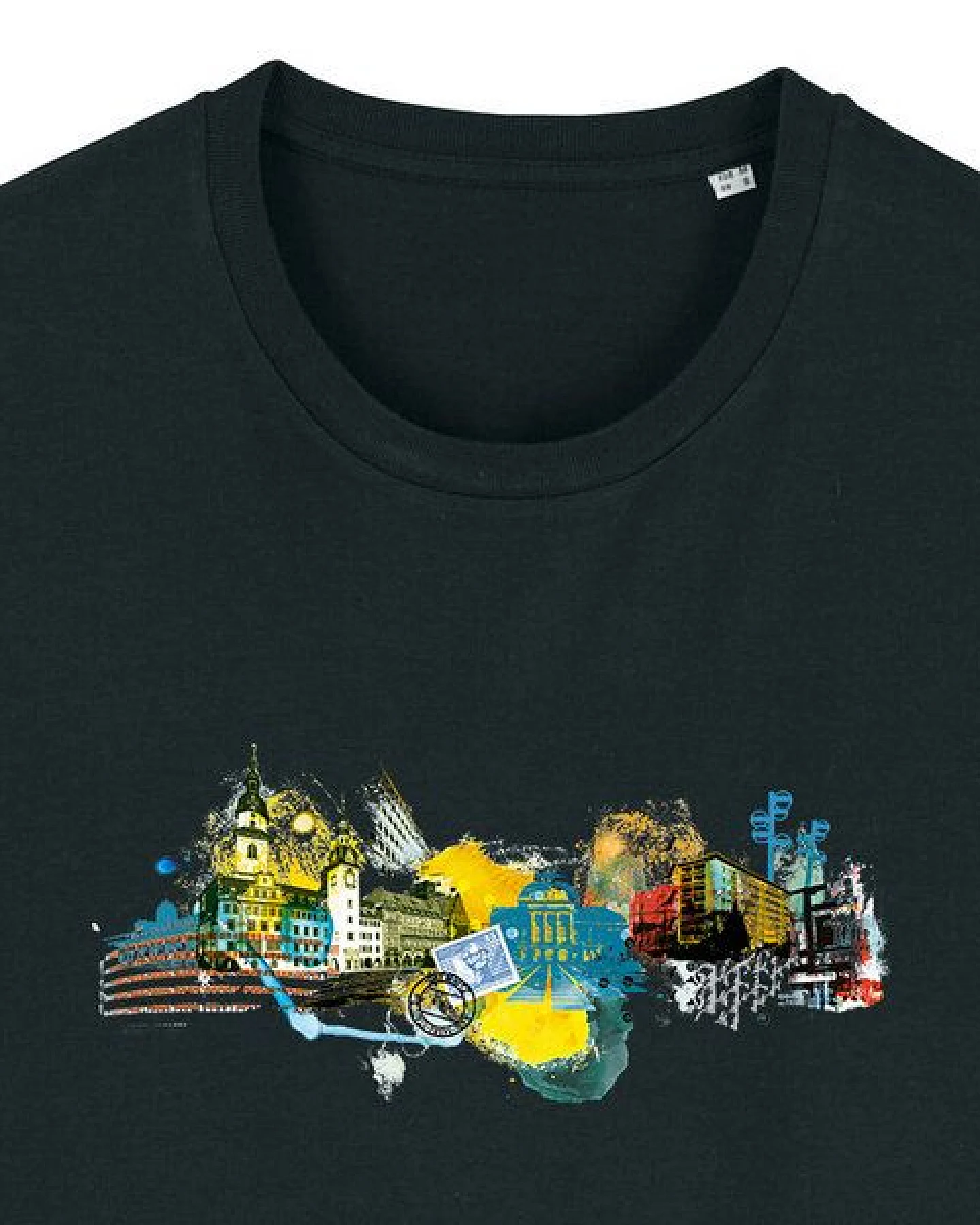 Spangeltangel bedrucktes T-Shirt, Chemnitz, nachhaltig, Stadt, Herren, Damen, Unisex, Biobaumwolle – Ansicht 3