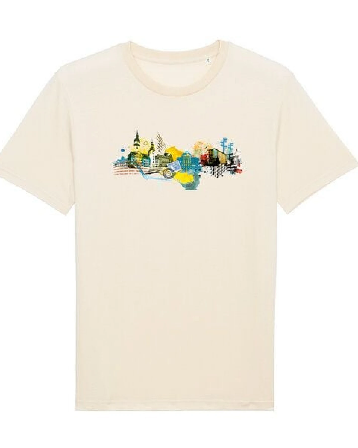 Spangeltangel bedrucktes T-Shirt, Chemnitz, nachhaltig, Stadt, Herren, Damen, Unisex, Biobaumwolle – Ansicht 2