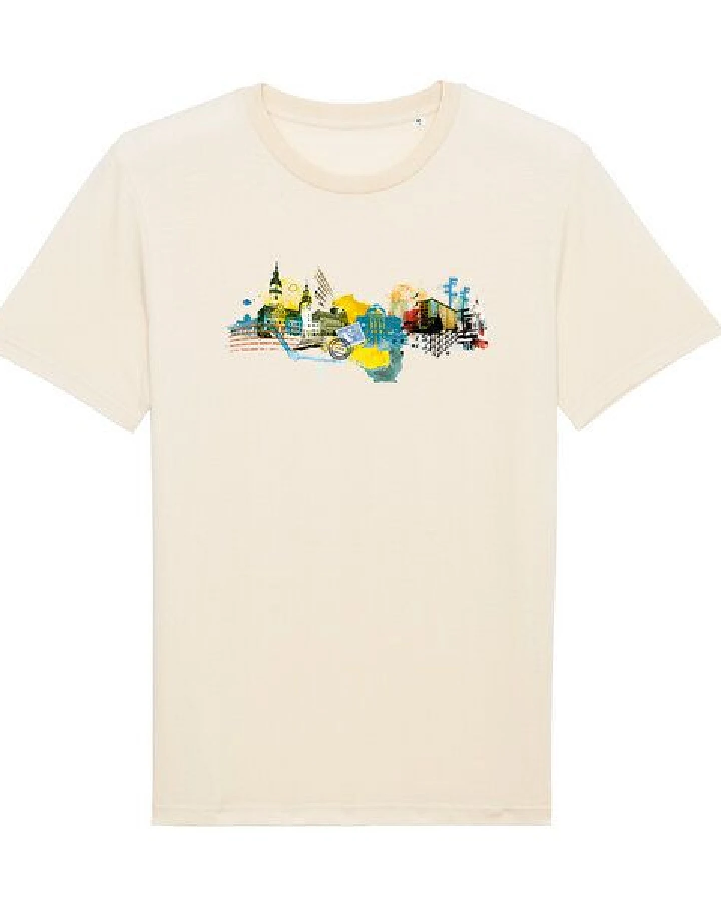 Spangeltangel bedrucktes T-Shirt, Chemnitz, nachhaltig, Stadt, Herren, Damen, Unisex, Biobaumwolle – Ansicht 2