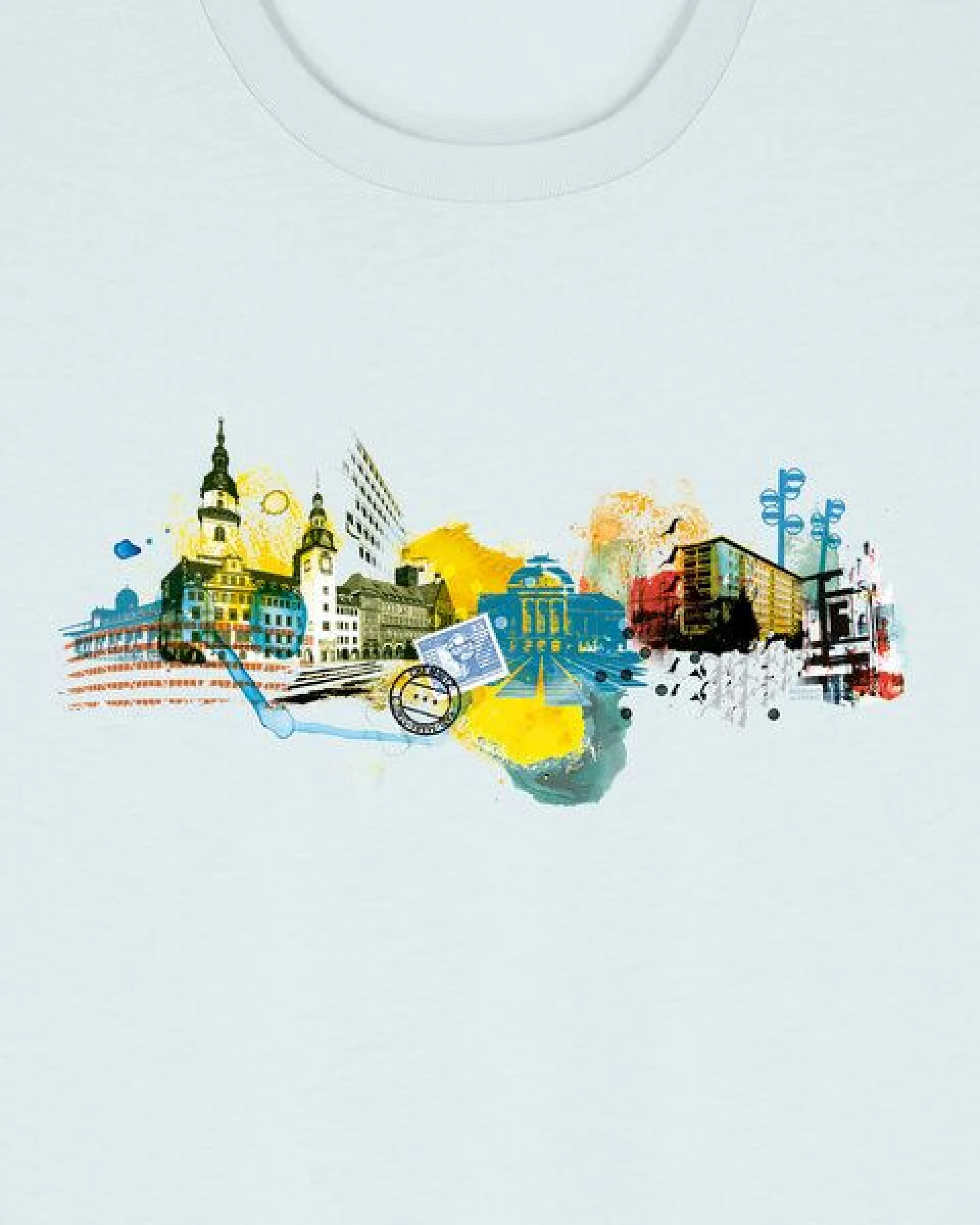 Spangeltangel bedrucktes T-Shirt, Chemnitz, nachhaltig, Stadt, Herren, Damen, Unisex, Biobaumwolle – Ansicht 3