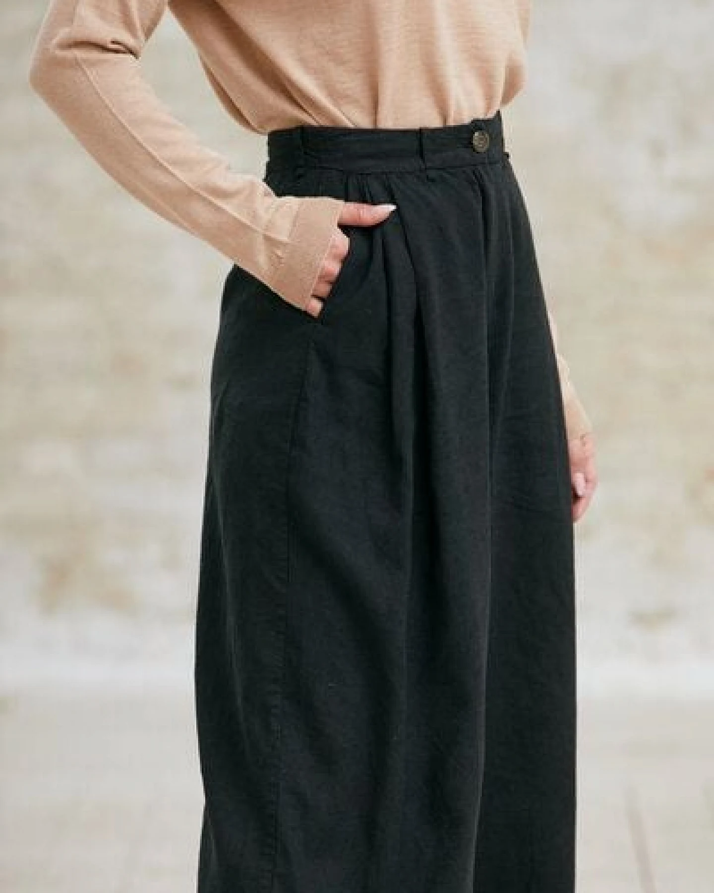 Jyoti - Fair Works Hanf/Tencel Culotte Awasi Schwarz – Ansicht 3