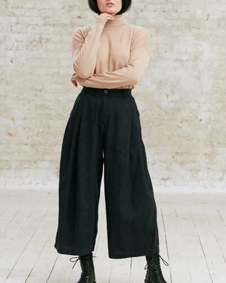 Jyoti - Fair Works Hanf/Tencel Culotte Awasi Schwarz