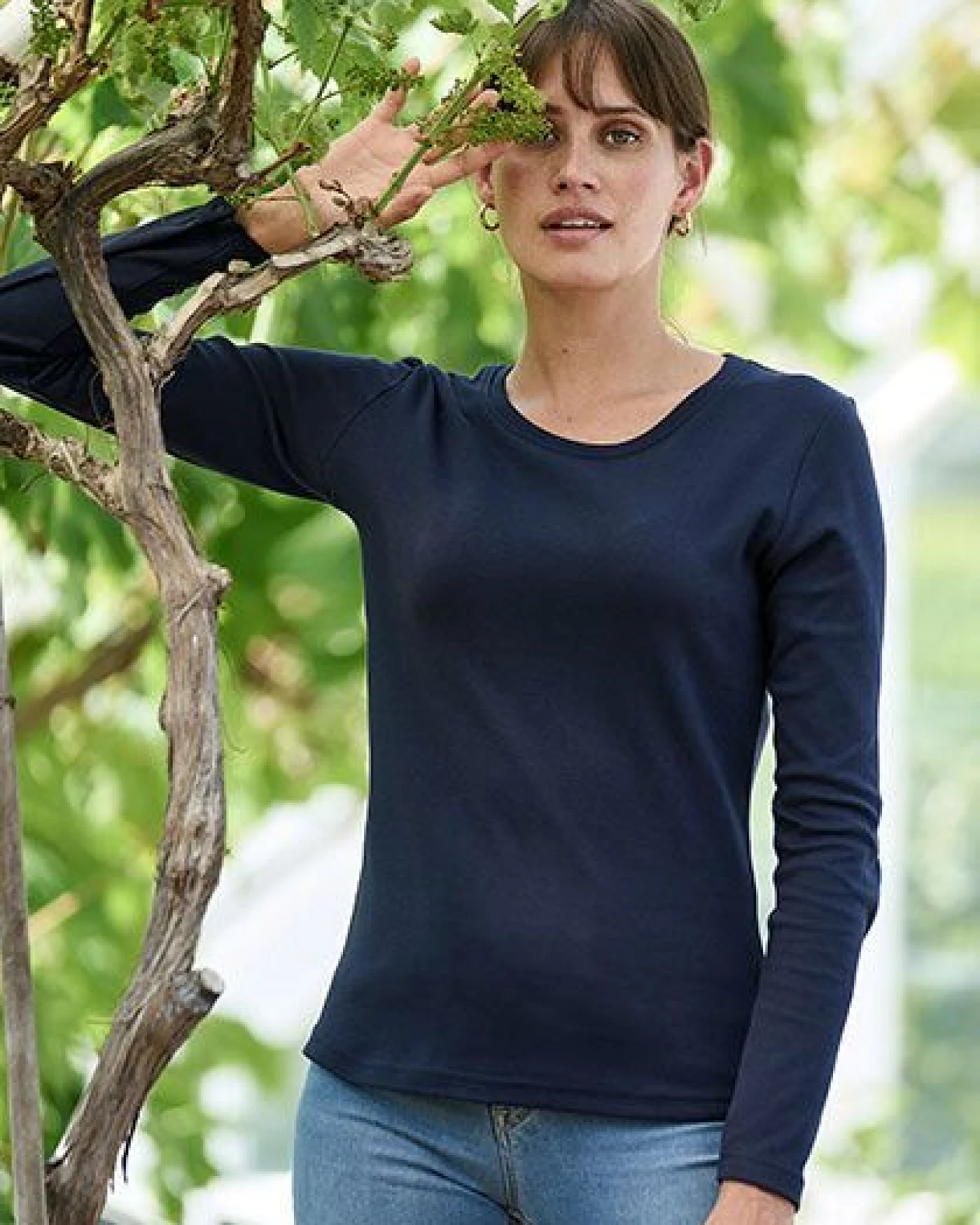 TeeJays Damen Shirt Langarm enger geschnitten Bio - Baumwolle bis 3XL – Ansicht 2