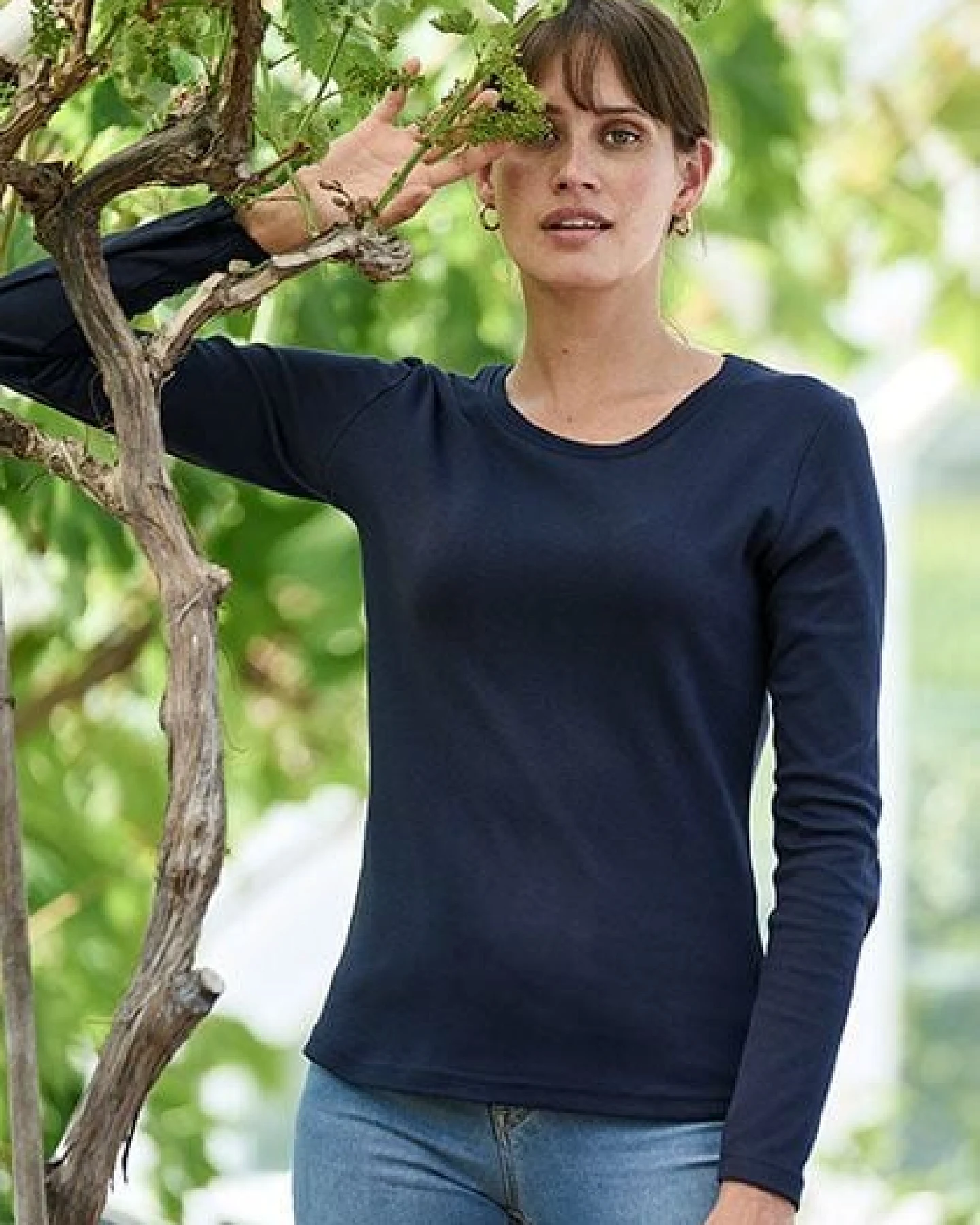 TeeJays Damen Shirt Langarm enger geschnitten Bio - Baumwolle bis 3XL – Ansicht 2