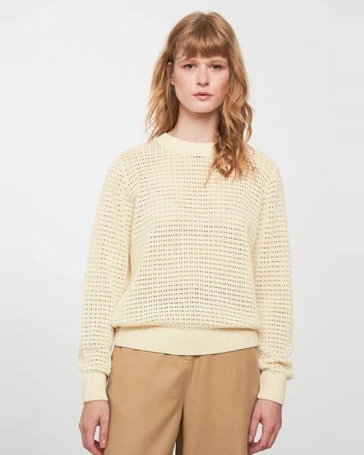 Damen Lochstrickpullover aus Baumwolle (Bio)