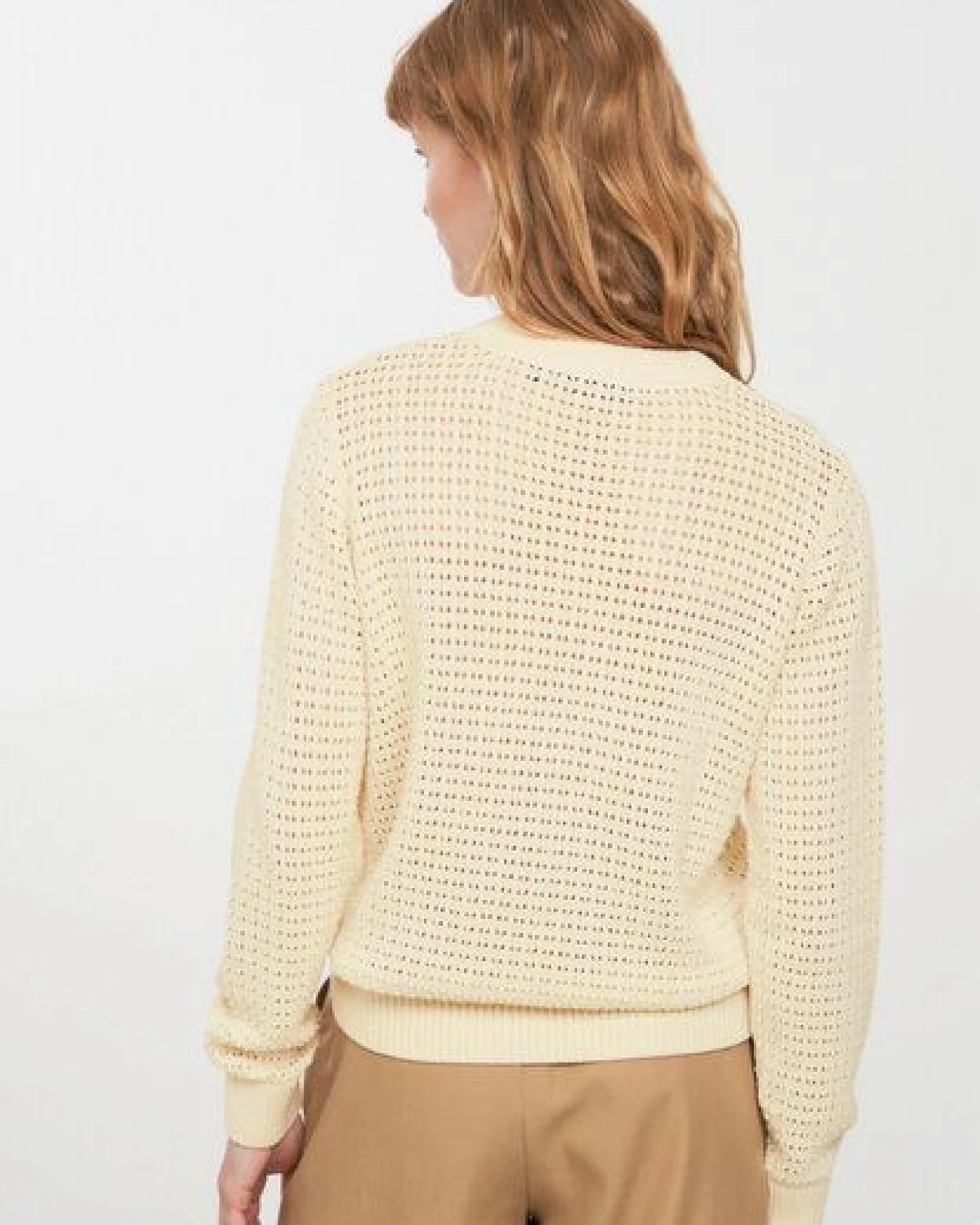Damen Lochstrickpullover aus Baumwolle (Bio) – Ansicht 3