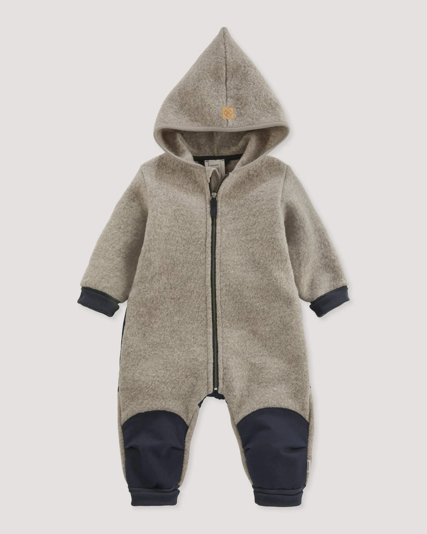 hessnatur Baby Wollwalk Overall aus Bio-Merinowolle mit Softshell - grau - Größe 98/104 – Ansicht 3
