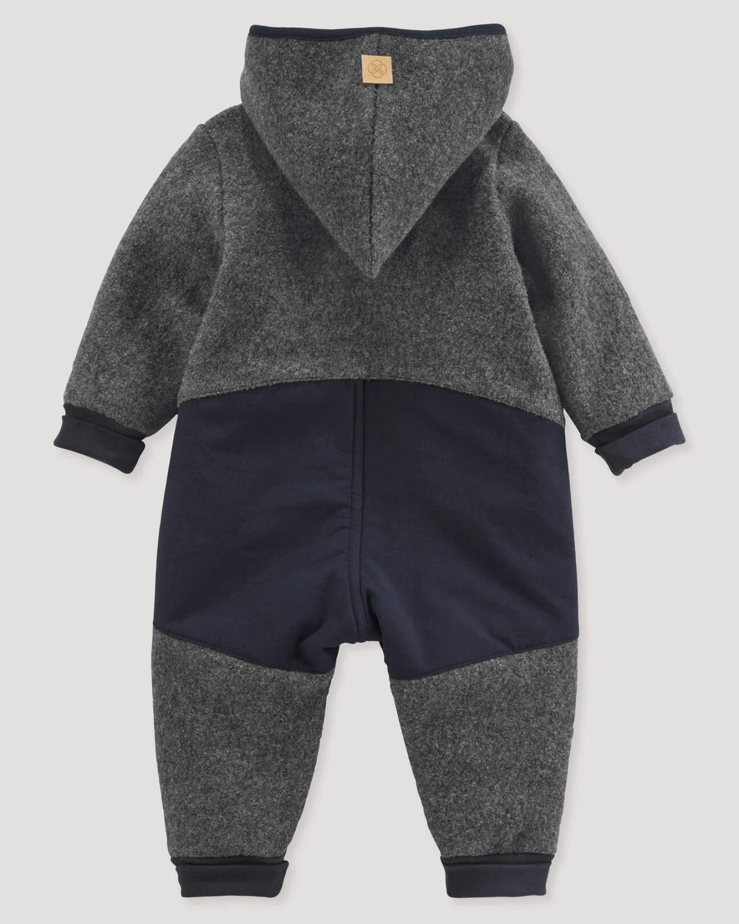 hessnatur Baby Wollwalk Overall aus Bio-Merinowolle mit Softshell - grau - Größe 74/80 – Ansicht 3