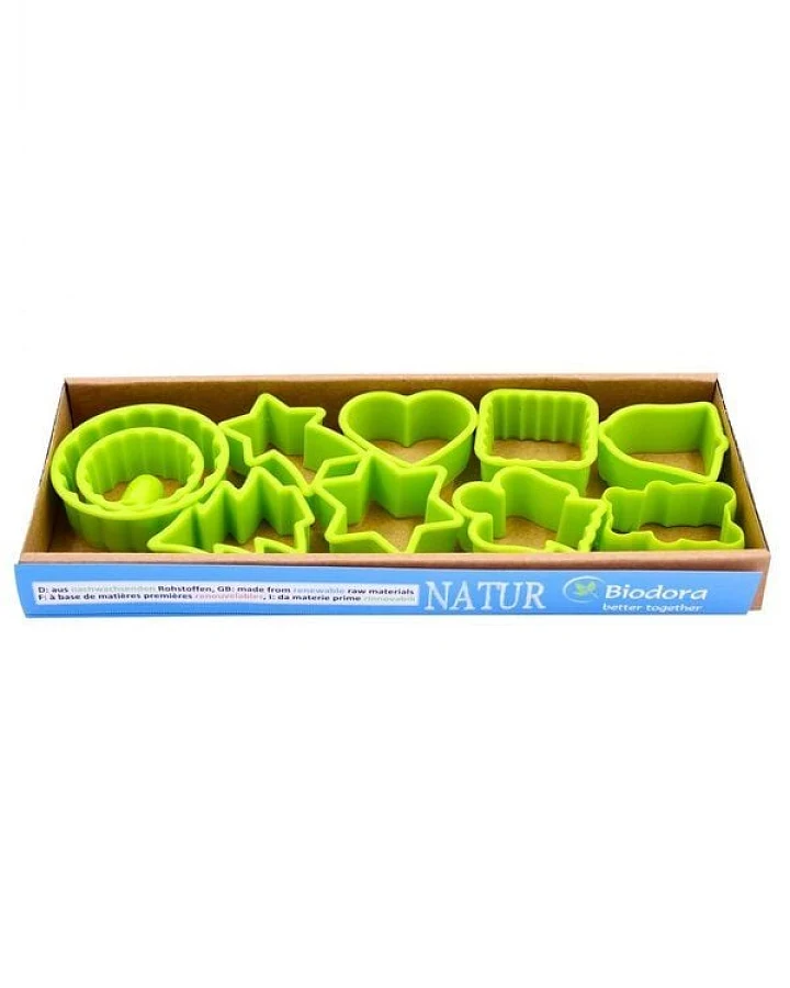 Biodora kleine Bio-PE Keksausstecher (11er Set) – Biokunststoff auf Stärkebasis – Made in EU