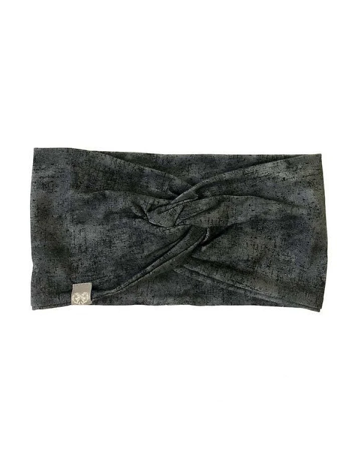 WiDDA berlin NEO Stirnband aus Bio-Baumwolle in Grau / Schwarz mit Print