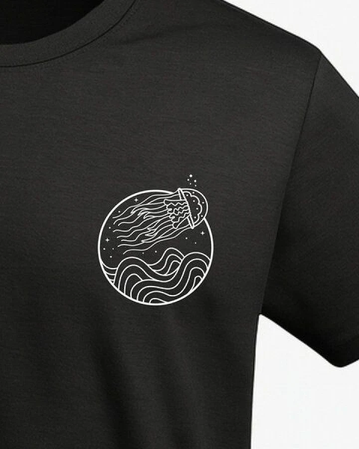 vis wear Qualle zwischen Ozean und Wellen - Unisex Organic T-Shirt