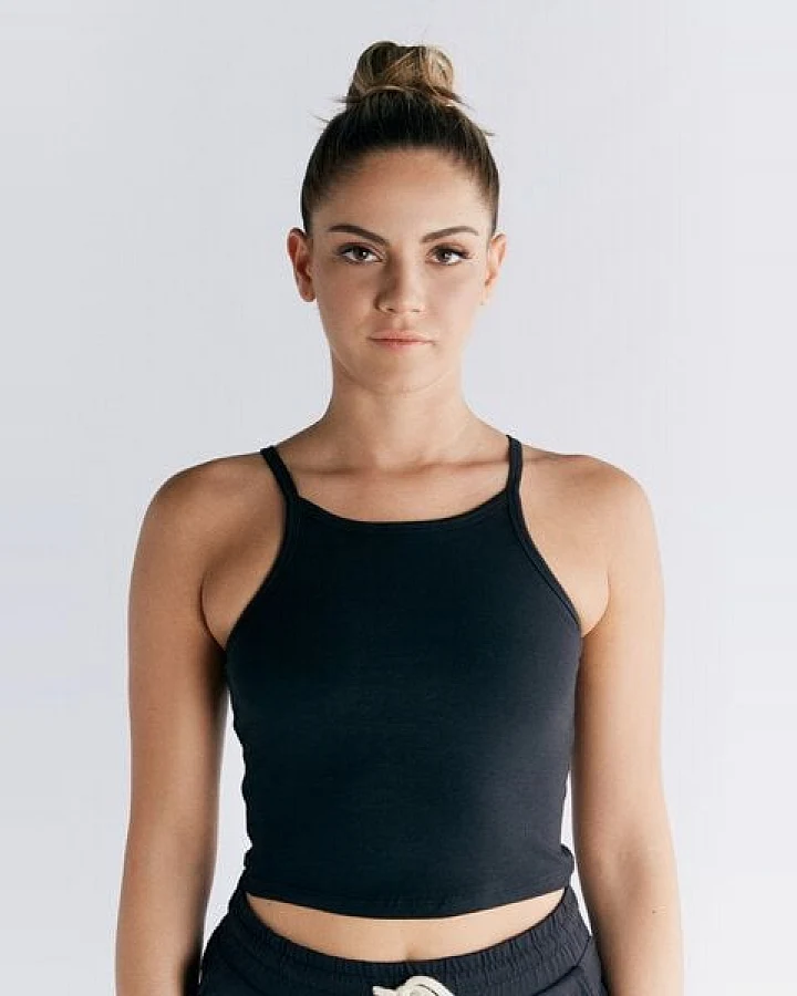Leela Cotton Damen Crop Tops Bio-Baumwolle mit integriertem Bustier Sport BH
