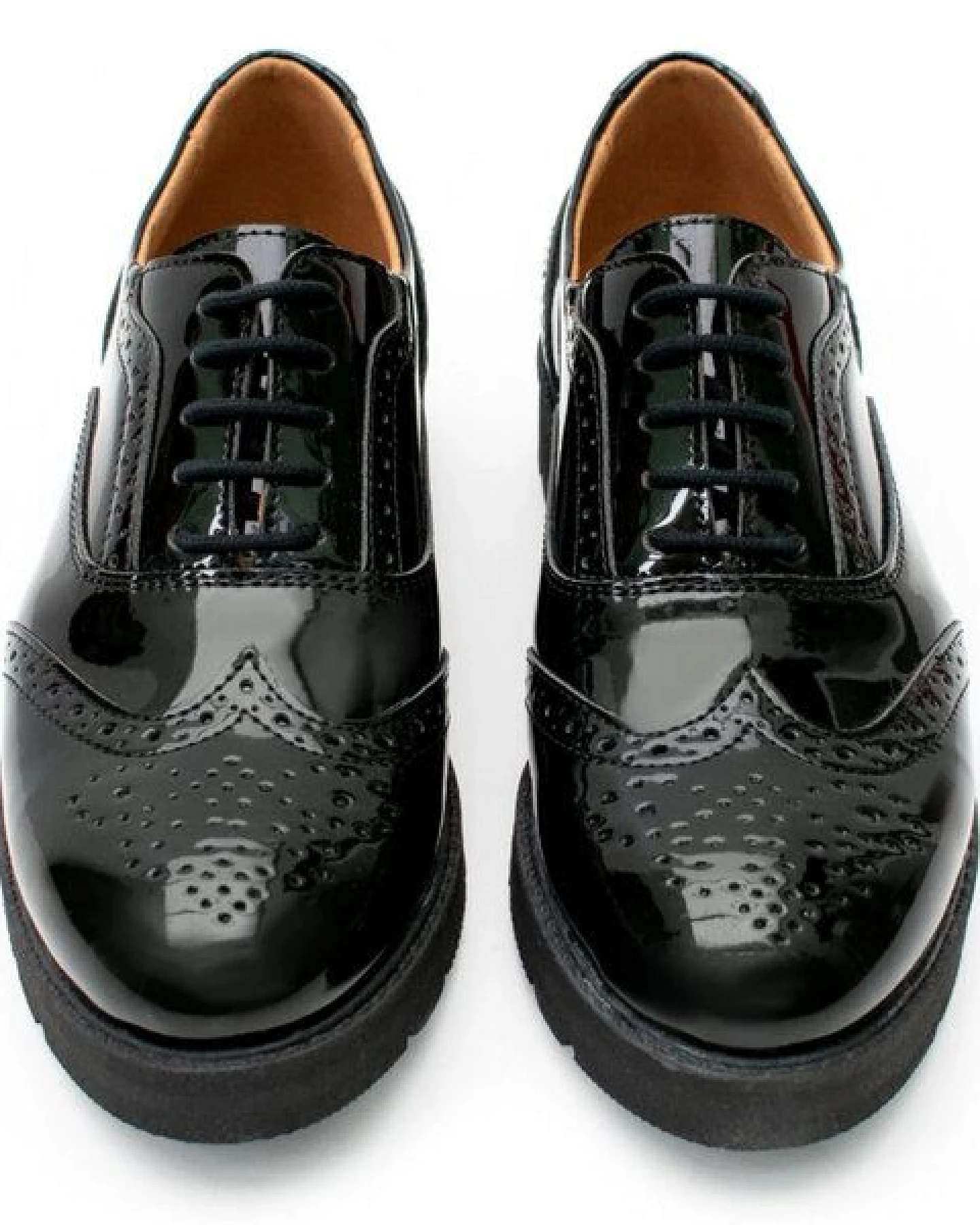 Will's Vegan Shop Flatform Brogues aus veganem, italienischen Leder – Ansicht 2