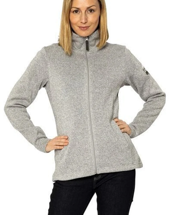Elkline Damen Fleecejacke Endless mit VW Bulli T1 Stick auf deinem Oberarm