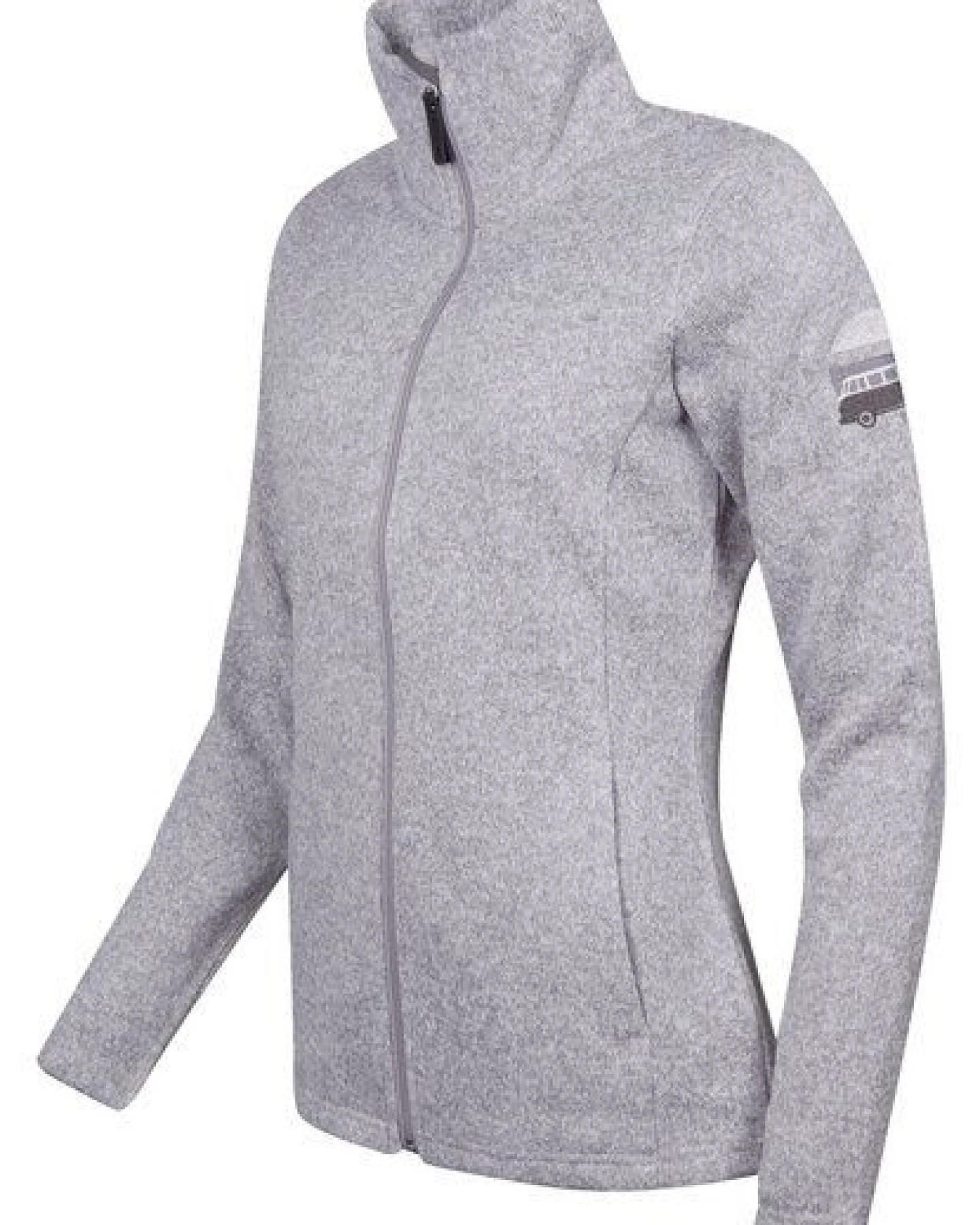 Elkline Damen Fleecejacke Endless mit VW Bulli T1 Stick auf deinem Oberarm – Ansicht 4