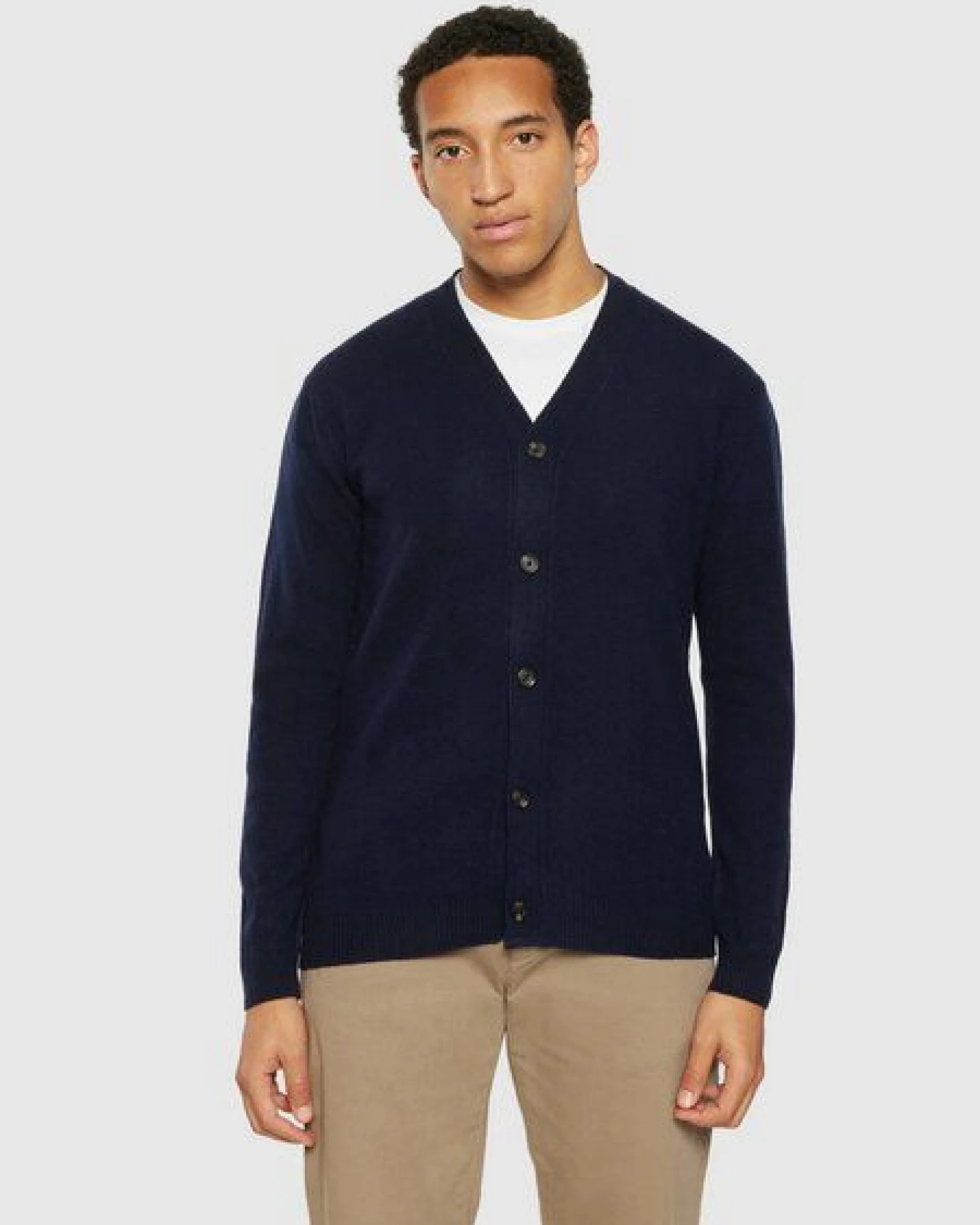 KnowledgeCotton Apparel Herren Strick-Jacke Cardigan reine Bio-Wolle – Ansicht 2