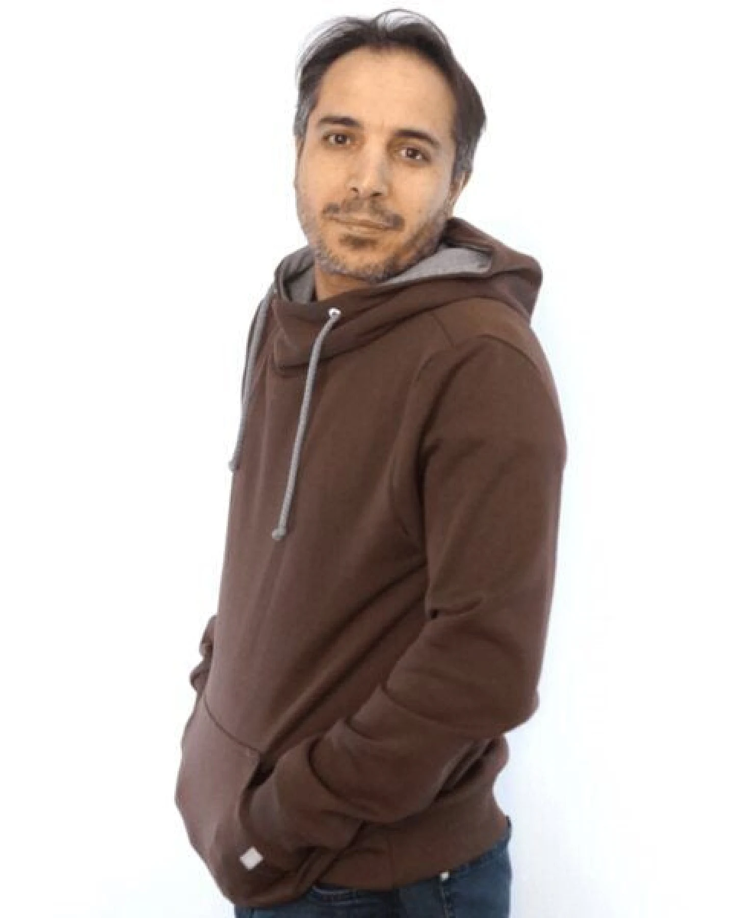 WASNI Hoodie mit Schalkragen, made in Esslingen aus 100% Biobaumwolle – Ansicht 3