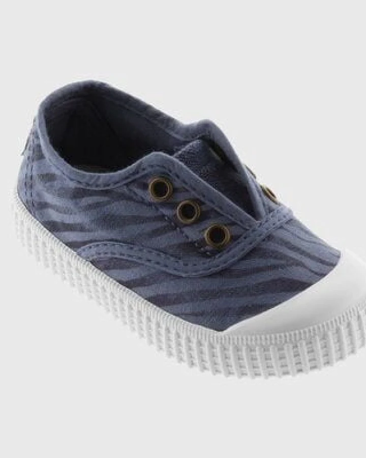 Victoria vegane Kinder-Schlüpfsneaker – Tintada Zebra