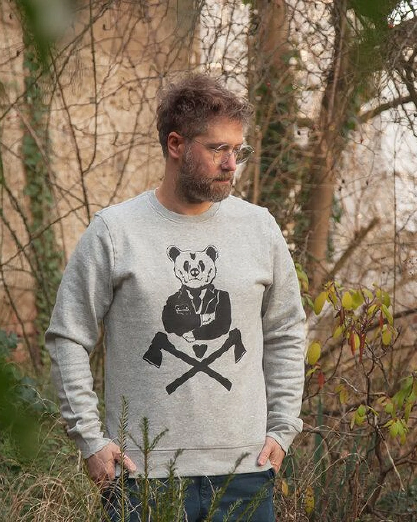 päfjes Bruno Bär - Fair Wear Unisex Sweater - Heather Grey – Ansicht 2