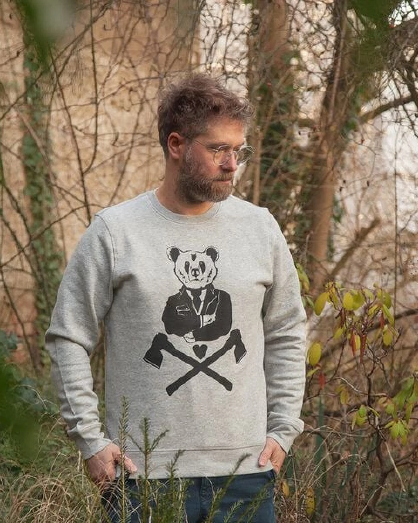 päfjes Bruno Bär - Fair Wear Unisex Sweater - Heather Grey – Ansicht 2