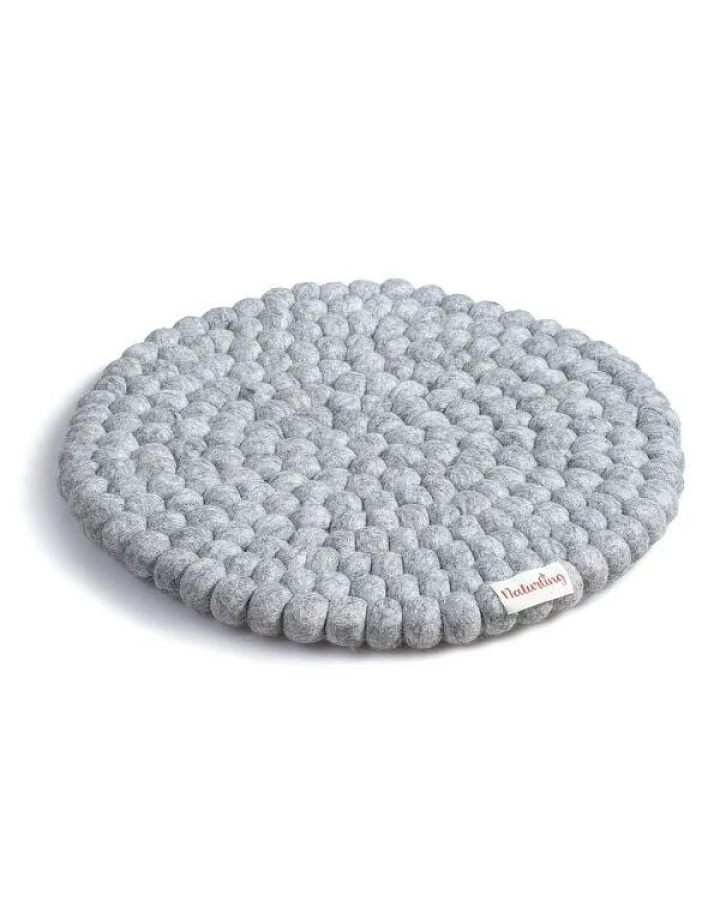 naturling Filzkugel Sitzkissen rund 39cm aus 100% Schurwolle für Stühle und Bänke