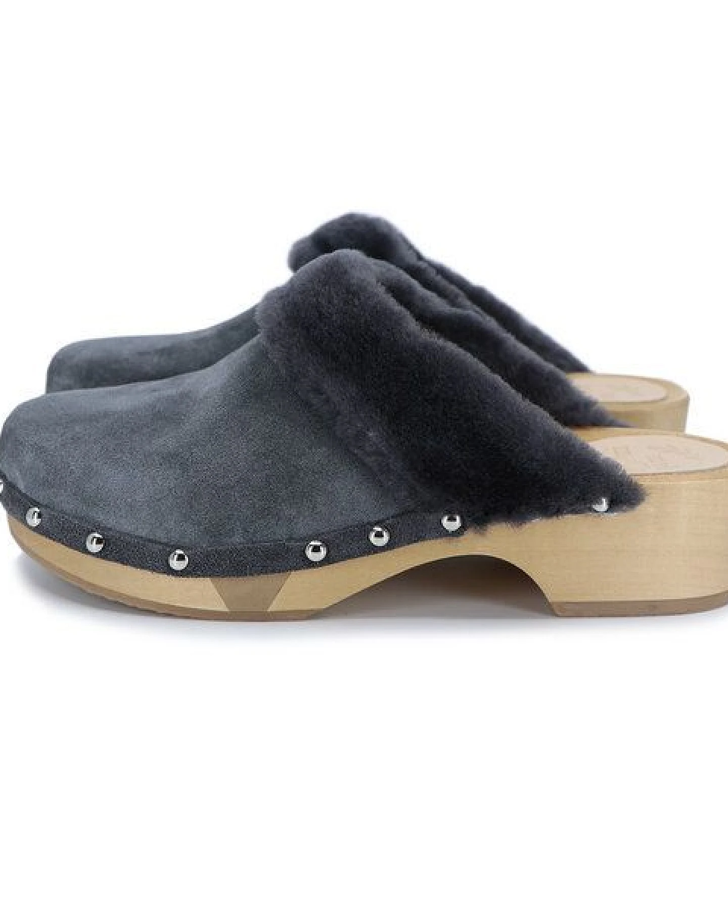 CLARA - flexible Sohle mit kuscheligem Fellrand - Premium Holz Clogs von me&myClogs - low heel – Ansicht 2