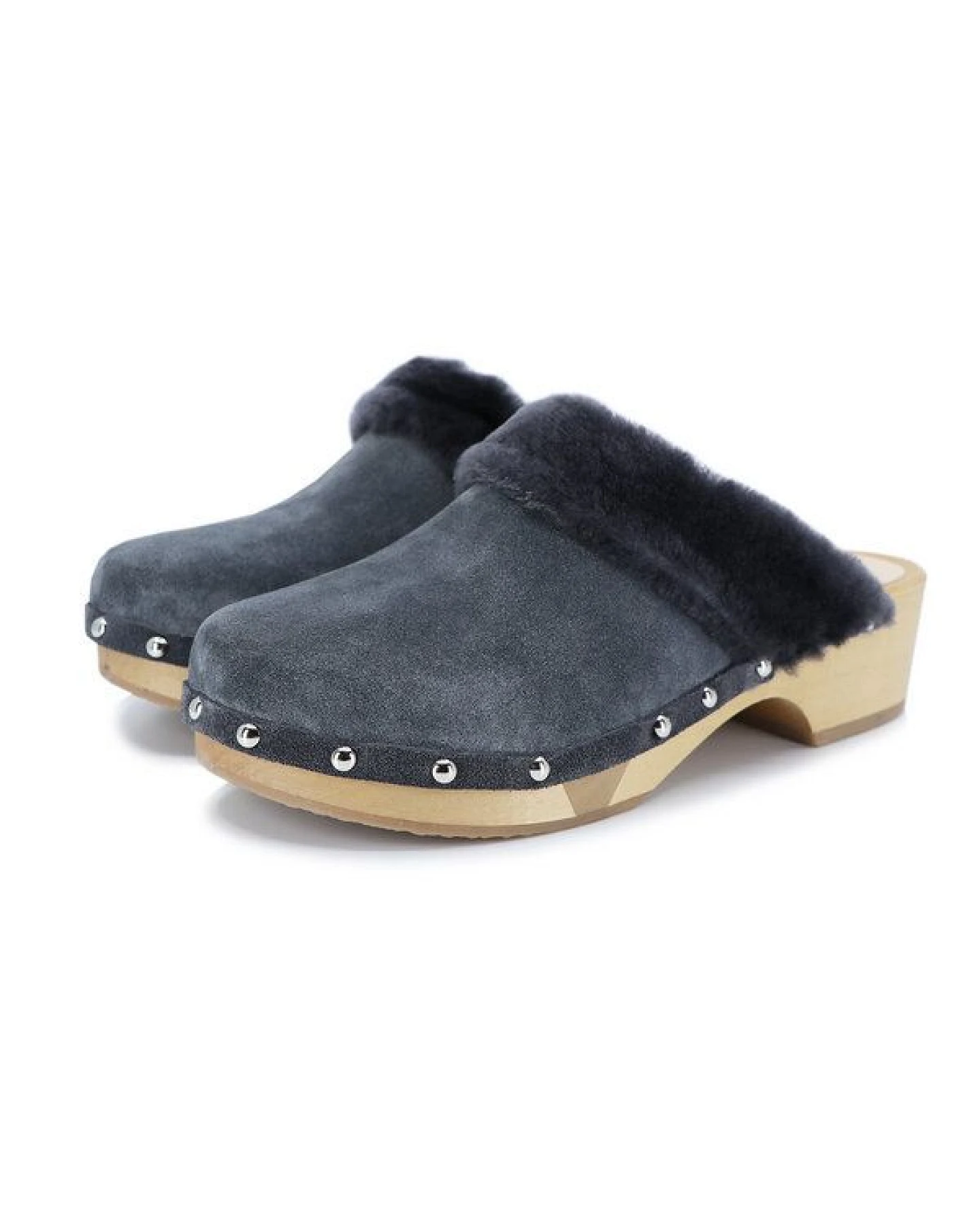 CLARA - flexible Sohle mit kuscheligem Fellrand - Premium Holz Clogs von me&myClogs - low heel – Ansicht 2