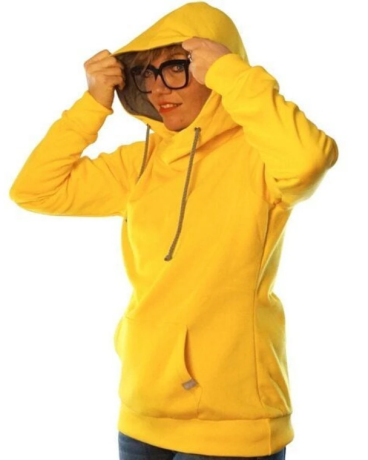 WASNI Frauen-Hoodie mit Schalkragen, made in Esslingen aus 100% Biobaumwolle