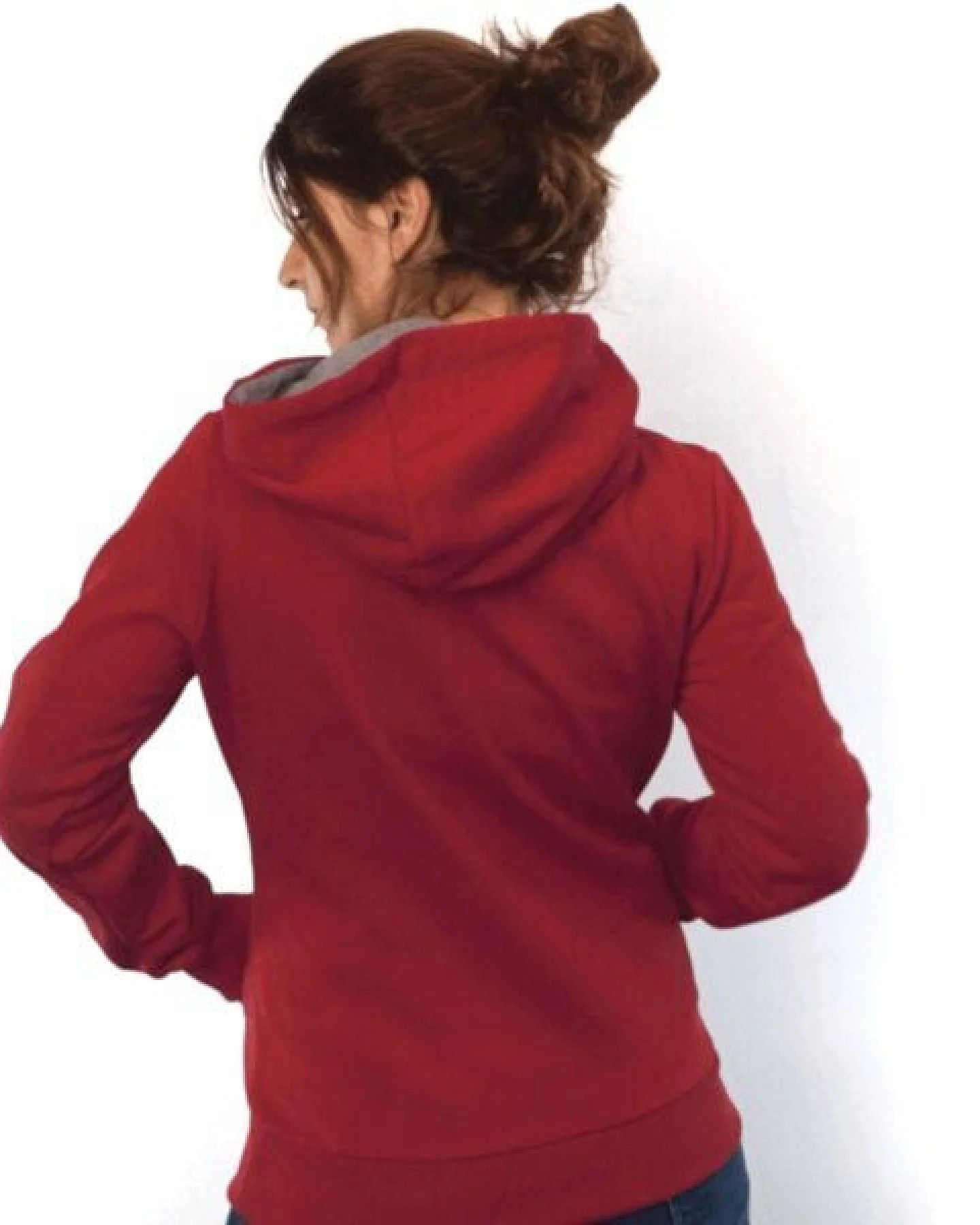 WASNI Frauen-Hoodie mit Schalkragen, made in Esslingen aus 100% Biobaumwolle – Ansicht 4