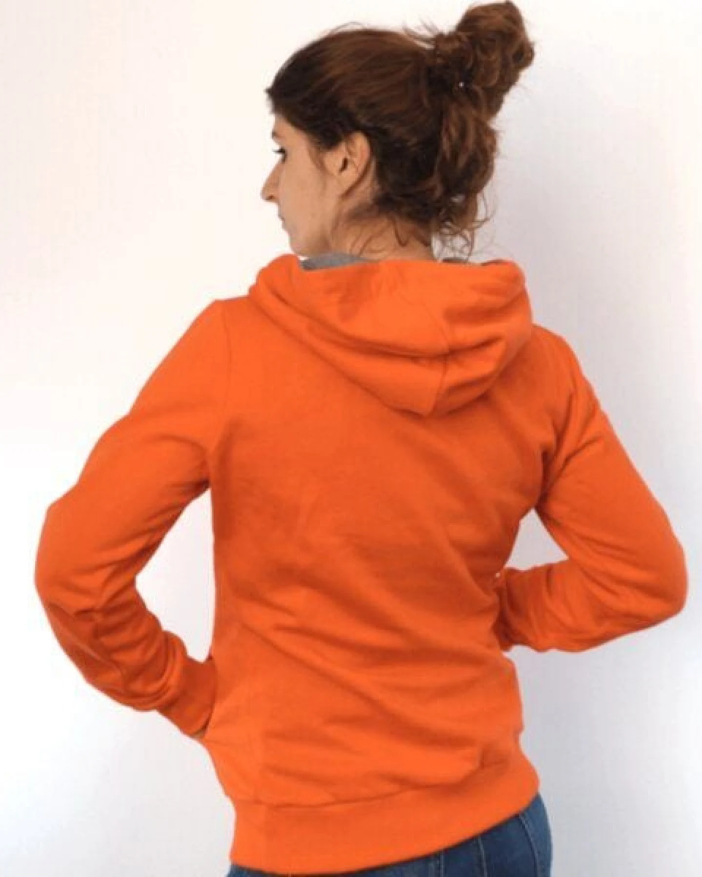 WASNI Frauen-Hoodie mit Schalkragen, made in Esslingen aus 100% Biobaumwolle – Ansicht 4