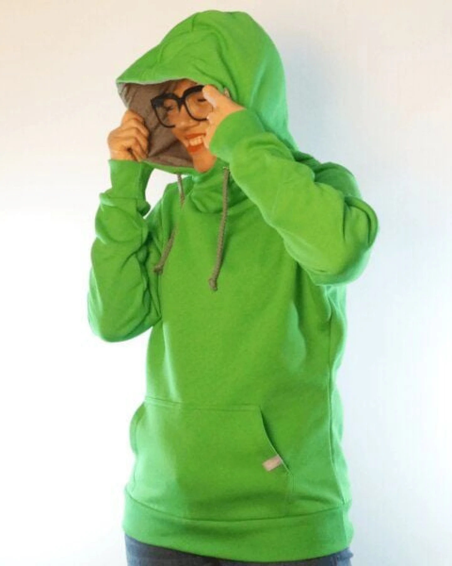 WASNI Frauen-Hoodie mit Schalkragen, made in Esslingen aus 100% Biobaumwolle – Ansicht 3
