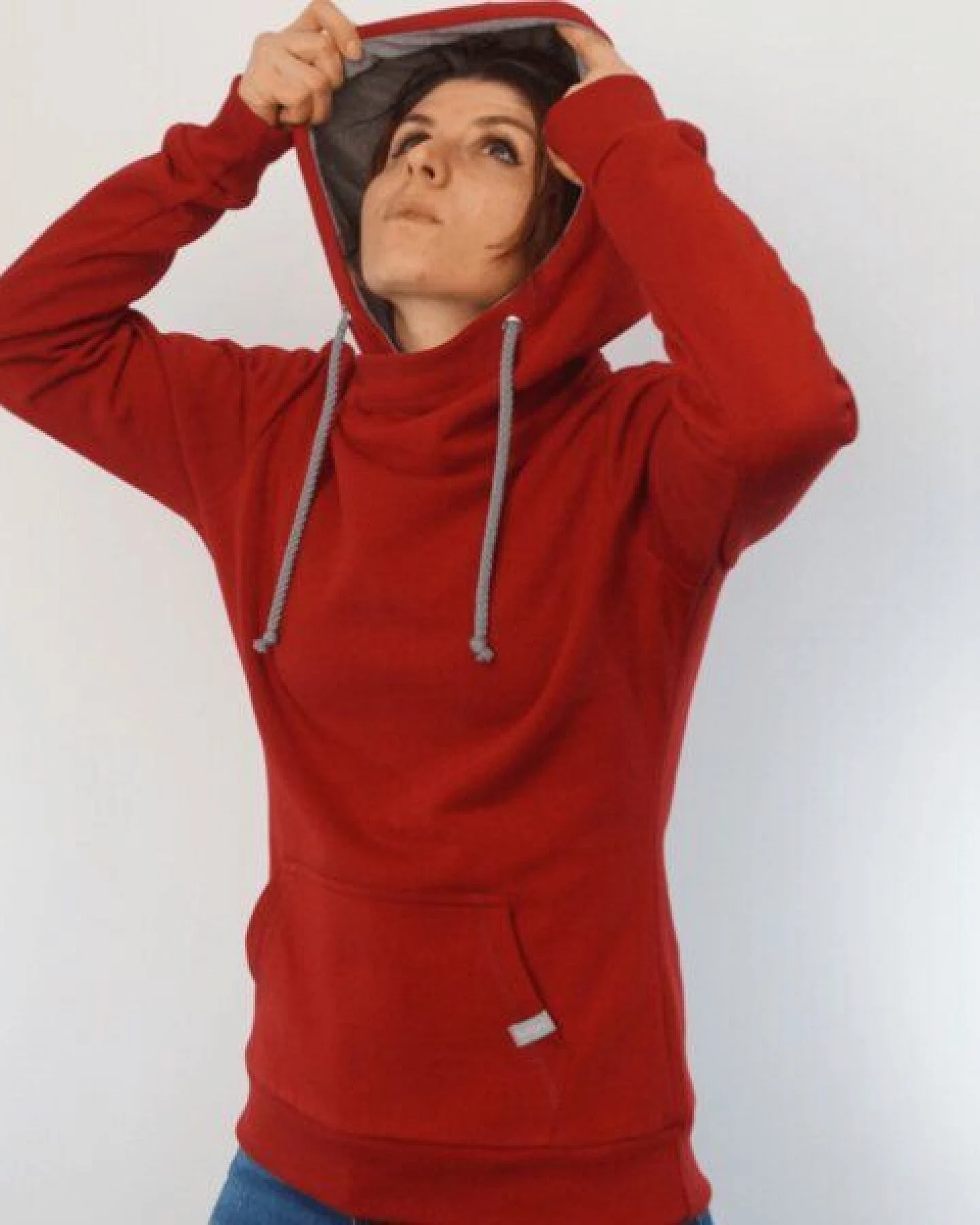 WASNI Frauen-Hoodie mit Schalkragen, made in Esslingen aus 100% Biobaumwolle – Ansicht 4