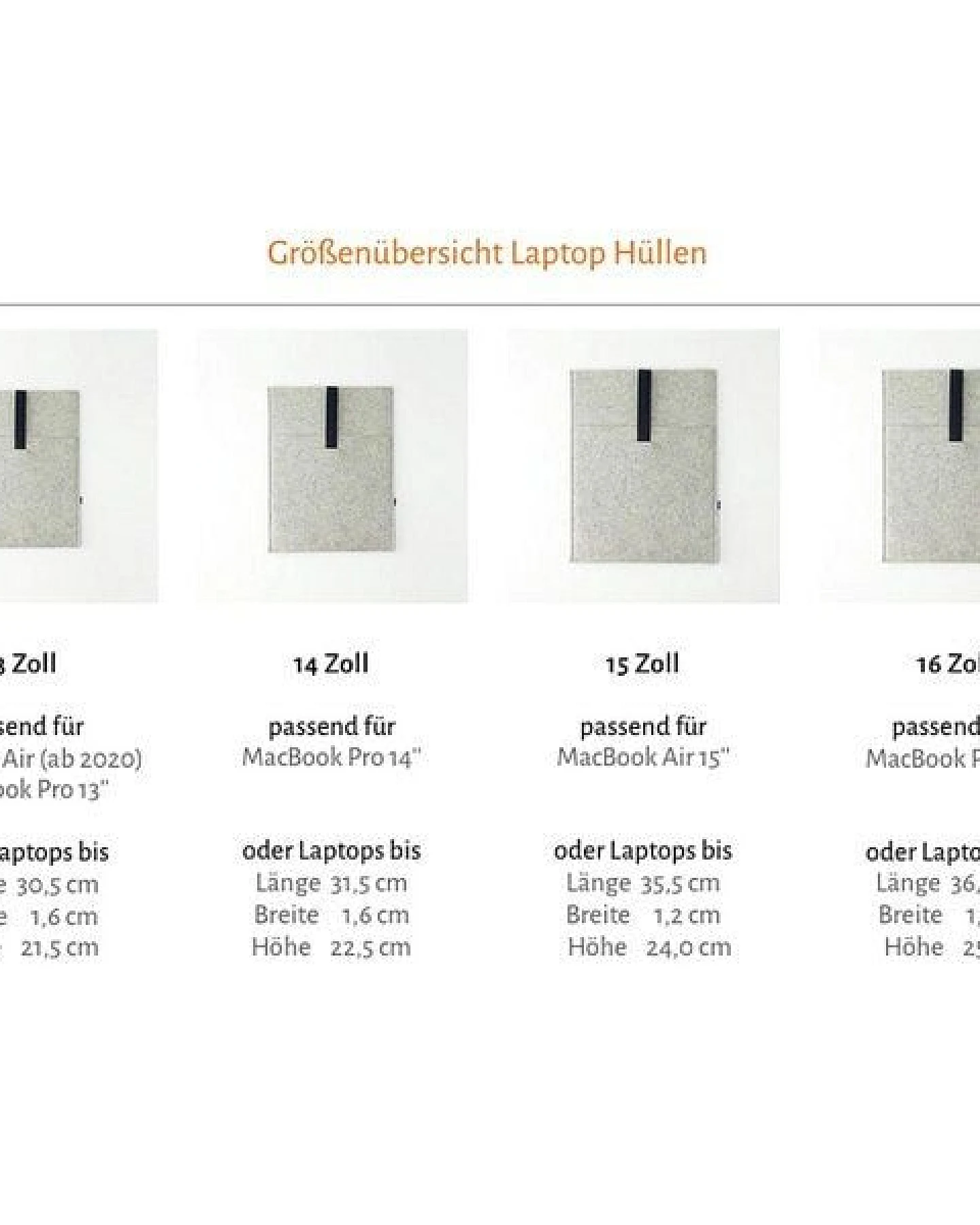 matilda k. manufaktur Minimalistische Laptophülle aus Wollfilz 'max' mit Einsteckfach – Ansicht 4
