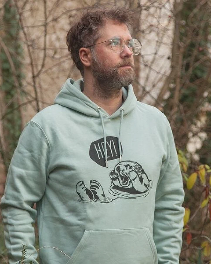 päfjes Hey Oskar Otter - Unisex Fair Wear Hoodie - Aloe