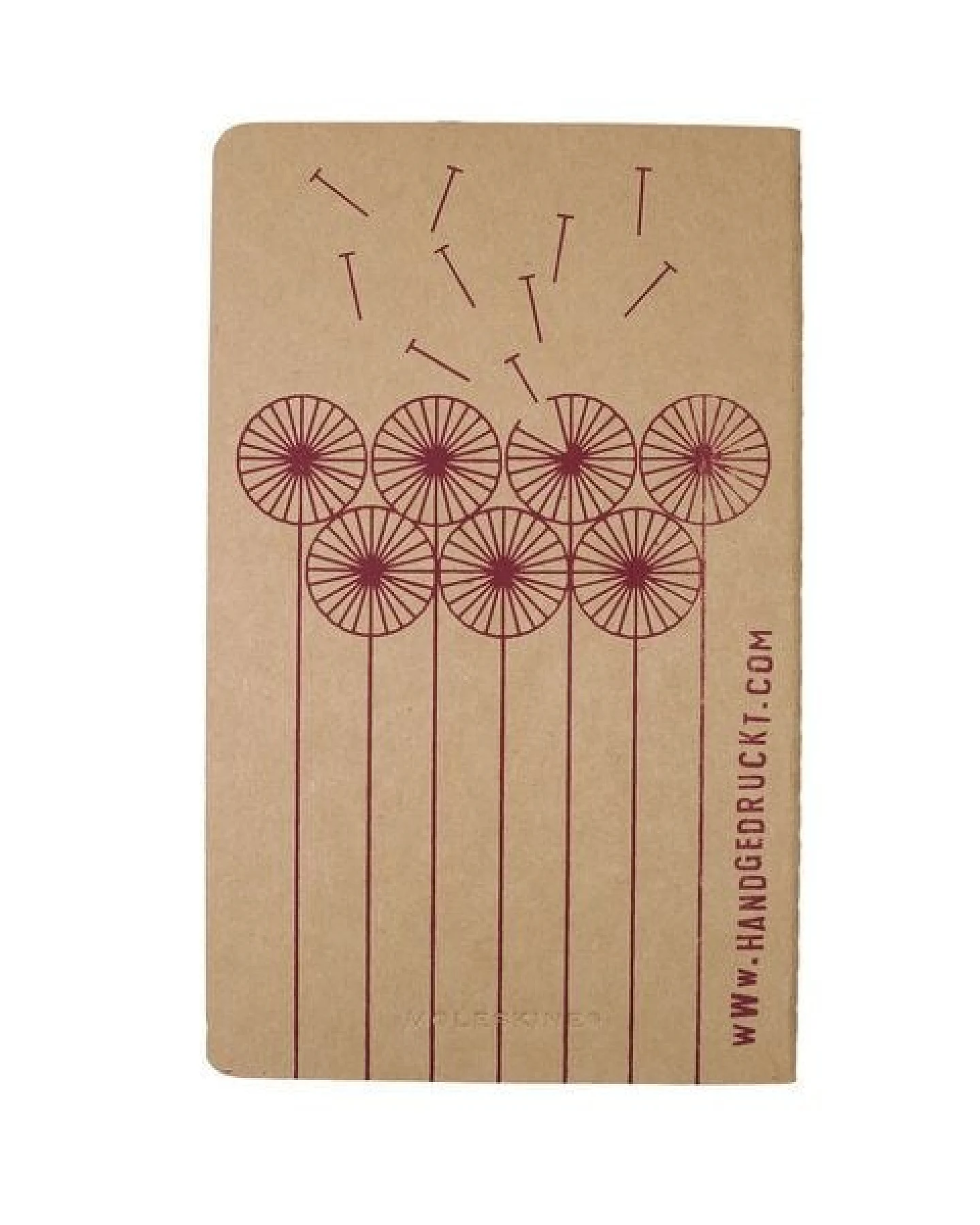 HANDGEDRUCKT "Pusteblume" naturfarbenes Notizheft ca. DIN A5 – Ansicht 3