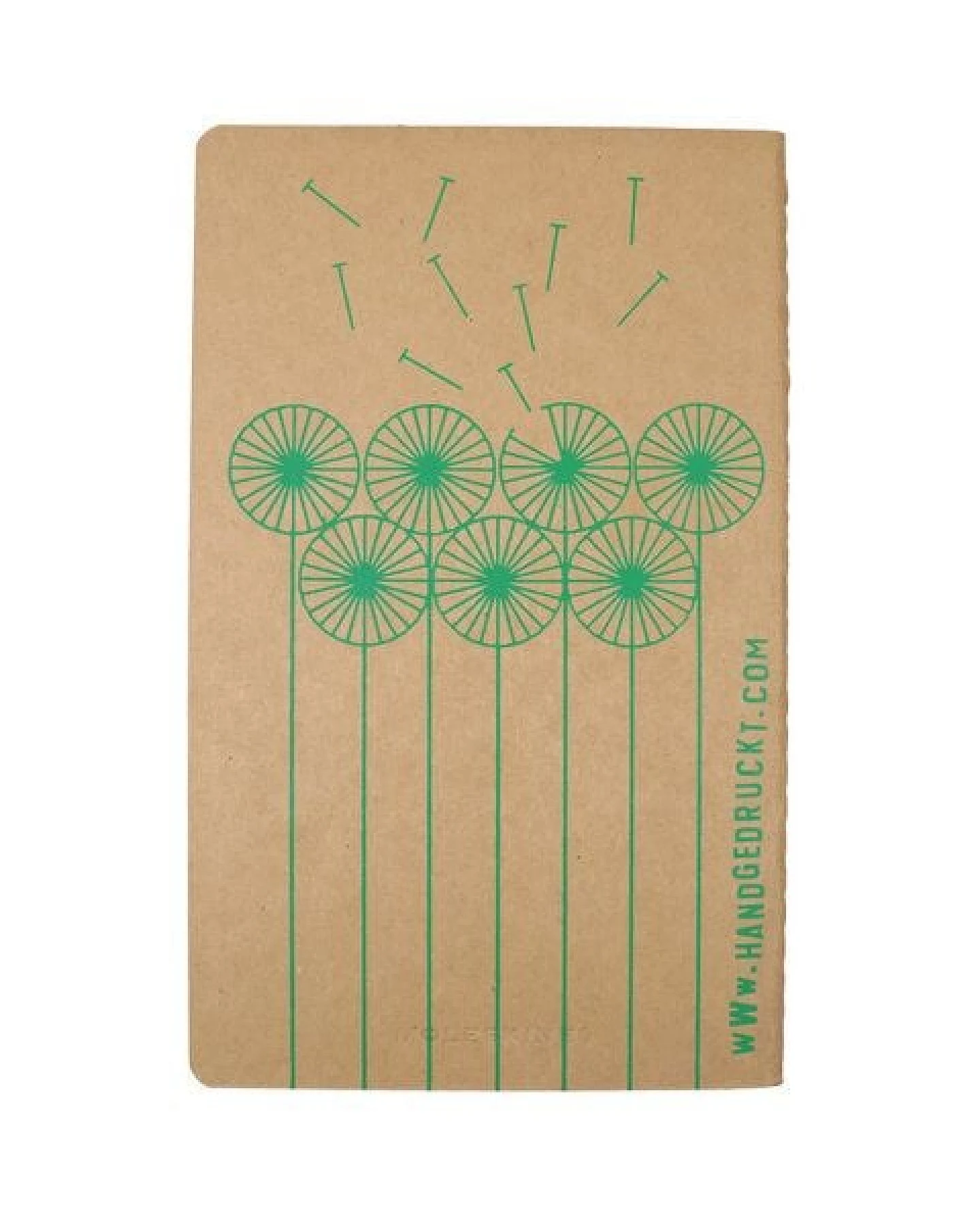 HANDGEDRUCKT "Pusteblume" naturfarbenes Notizheft ca. DIN A5 – Ansicht 3