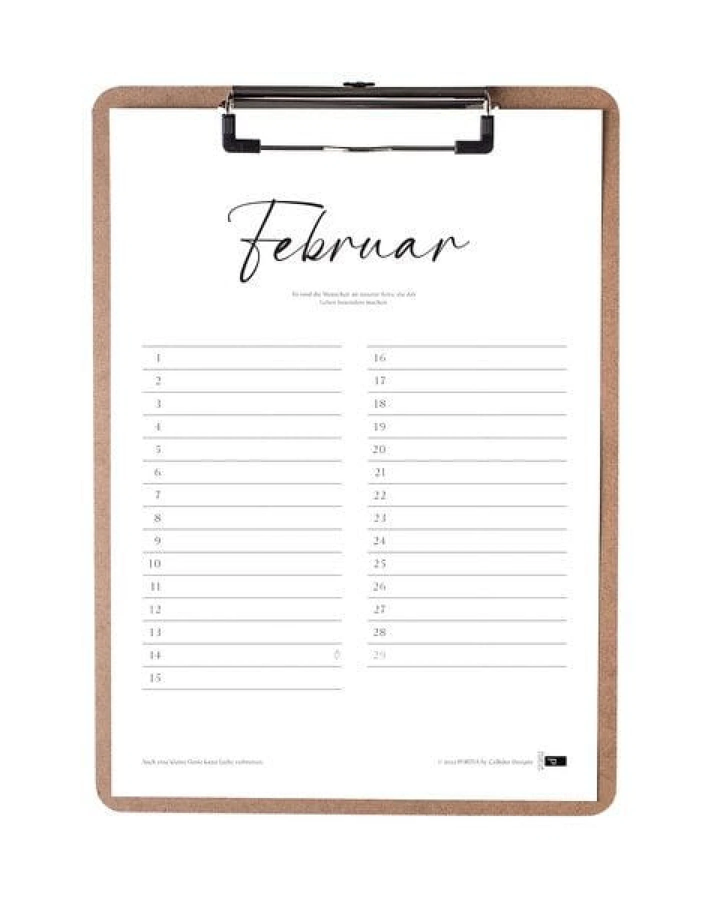 Portia by Callidus Designs 12 Monatskalender mit / ohne Klemmbrett in DIN A4 als immerwährender Kalender – Ansicht 4