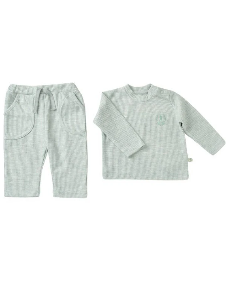 Biorganic Nature In Waffle Pyjama Set ‒ Langarmshirt & Hose, GOTS