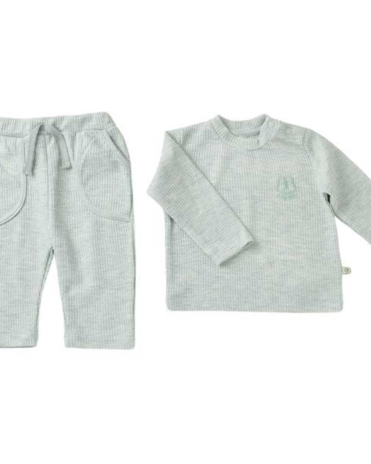 Biorganic Nature In Waffle Pyjama Set ‒ Langarmshirt & Hose, GOTS – Ansicht 2