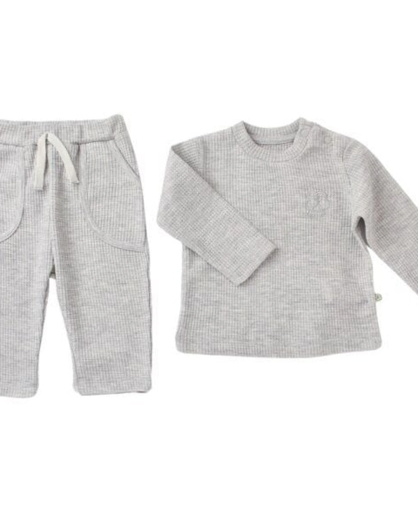 Biorganic Nature In Waffle Pyjama Set ‒ Langarmshirt & Hose, GOTS – Ansicht 4