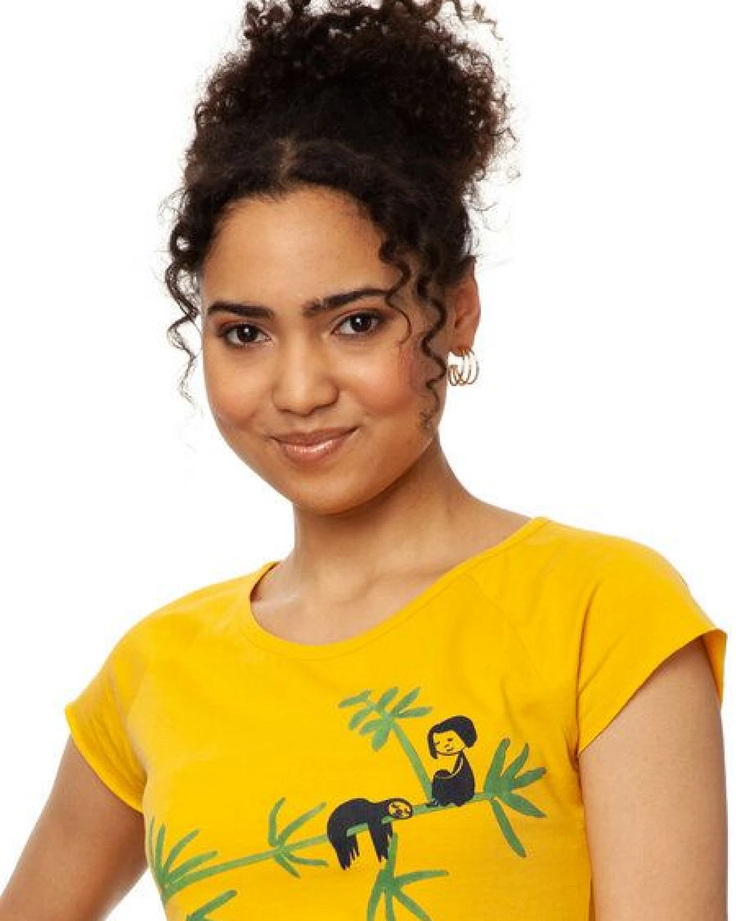 FellHerz Damen T-Shirt Faultier sunshine gelb aus 100% Biobaumwolle – Ansicht 2