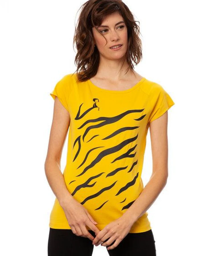 FellHerz Damen T-Shirt Tiger Girl sunshine