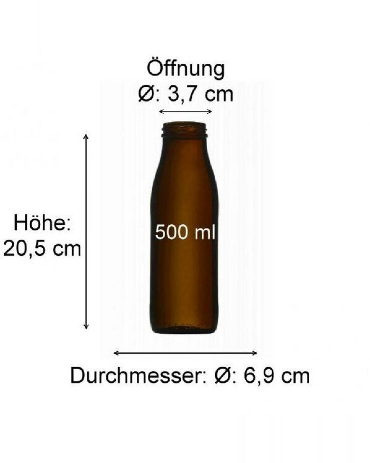 mikken 4x Milchflasche braun 500 ml Glasflasche mit Ersatzdeckel Blueseal – Ansicht 3